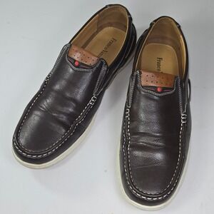 Franco Vanucci Mens Dark Brown Leather Slip On Loafers Shoes Size 13